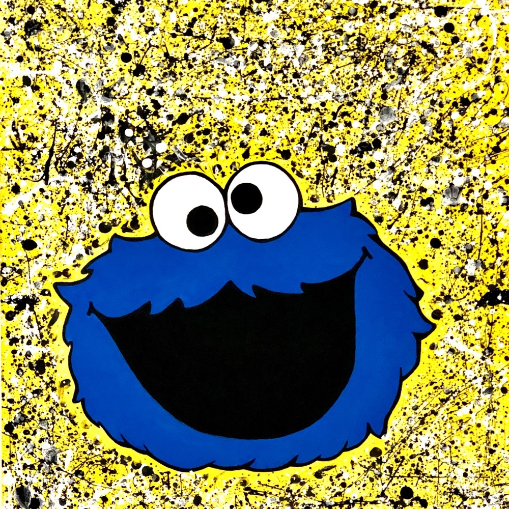 Cookie Monster acrylic canvas painting (hand made)
